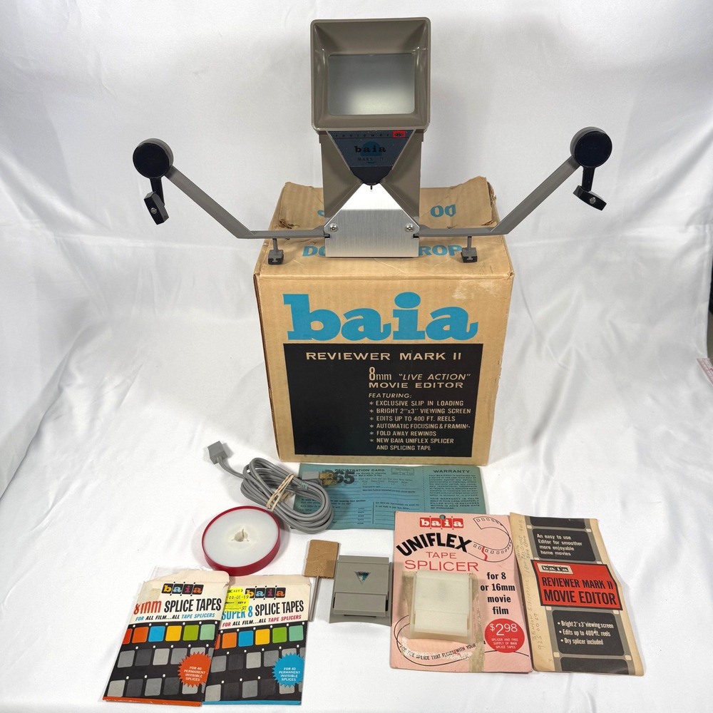 Baia Reviewer Mark II 8mm Movie Editor Vintage Film Splicer Kit RE-8-120 Works
